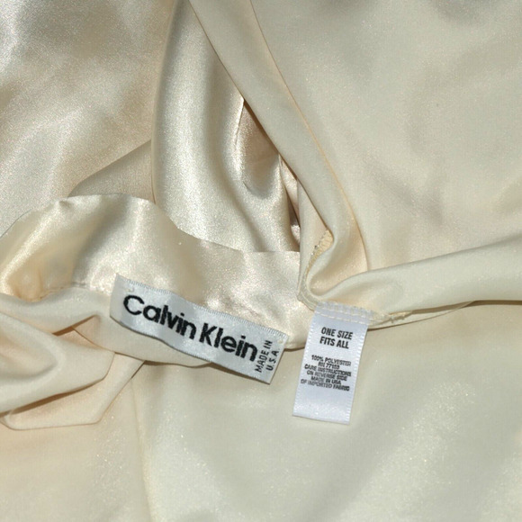 Vintage Calvin Klein Womens Robe One Size Ivory Single Stitch Monogram CK Tunic - Picture 5 of 9